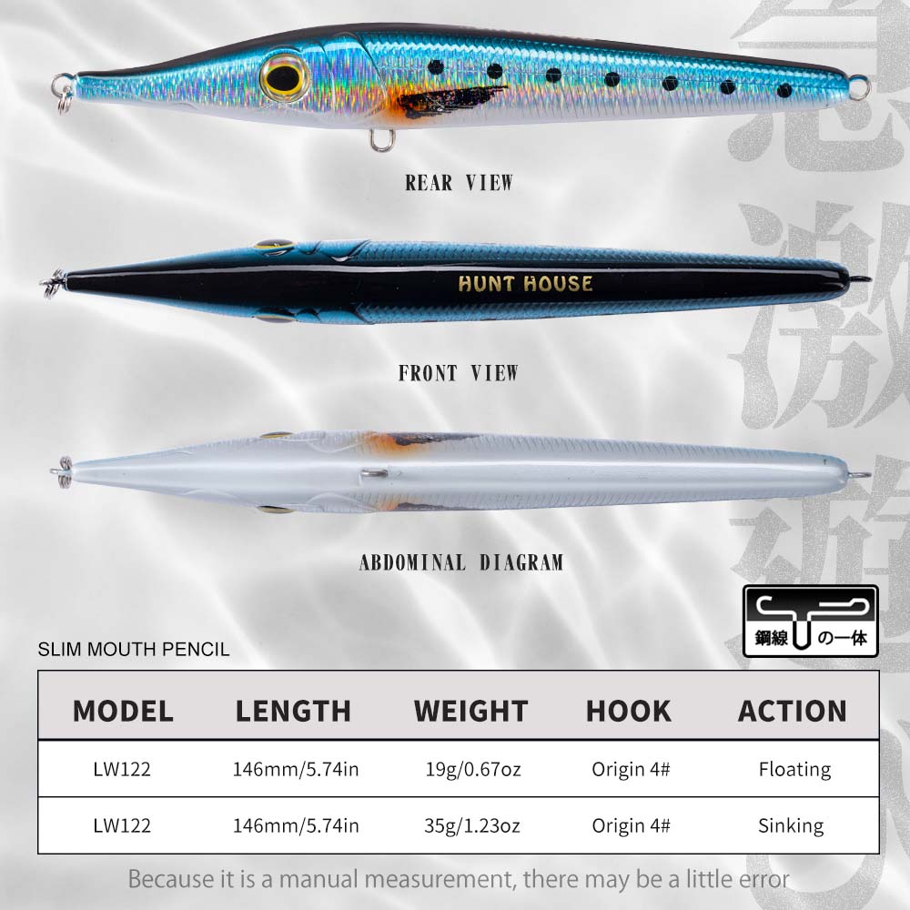 هونتاوس 146 مم 19/35 جرام إبرة - مراجعة Fishing Lure Topwater وسعره