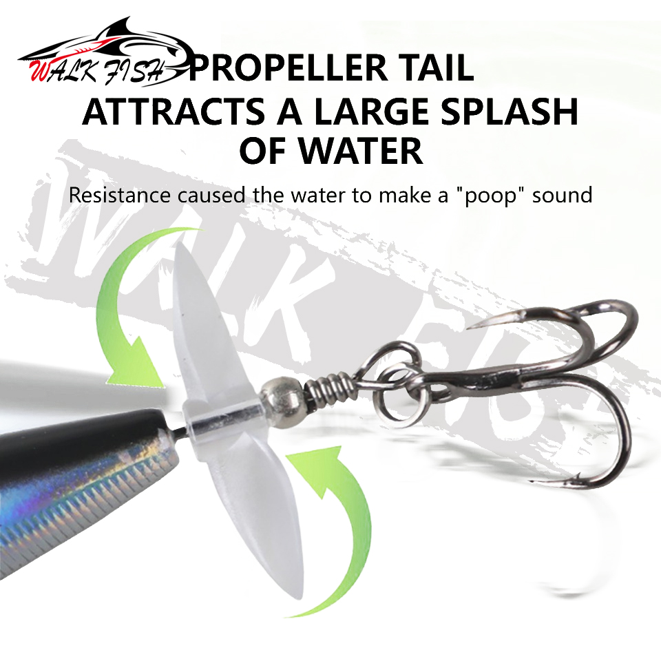 WALK FISH طُعم دوّار 7 جم/11 ج - مراجعة Fishing Lure Topwater وسعره